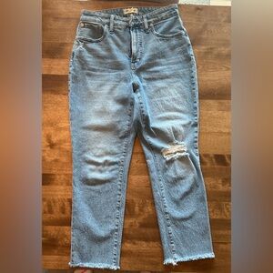 MADEWELL The Curvy Perfect Vintage Jean size 29 high rise straight leg raw hem